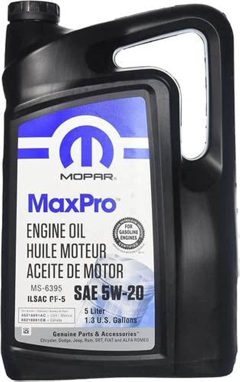 Mopar MaxPro SAE 5W-20 genuine motor oil bottle