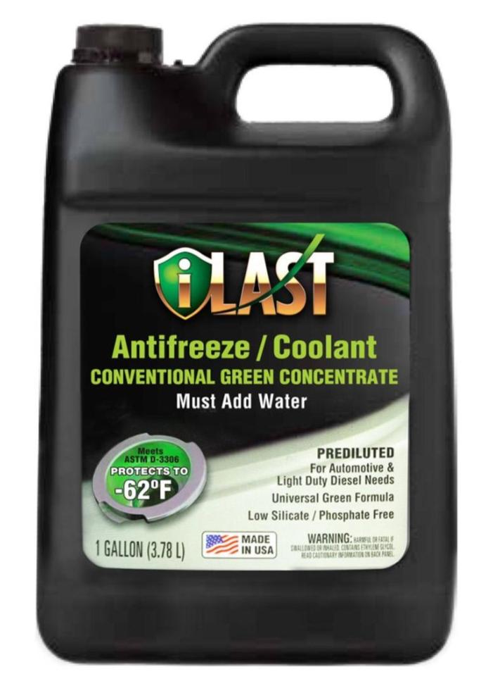 I LAST ANTIFREEZE COVENTIONAL GREEN CONCENTRATE 100% 1 US GAL