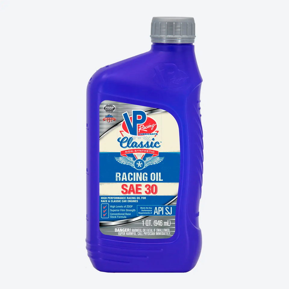 VP Classic SAE 30 non-synthetic racing engine oil 1 quart
