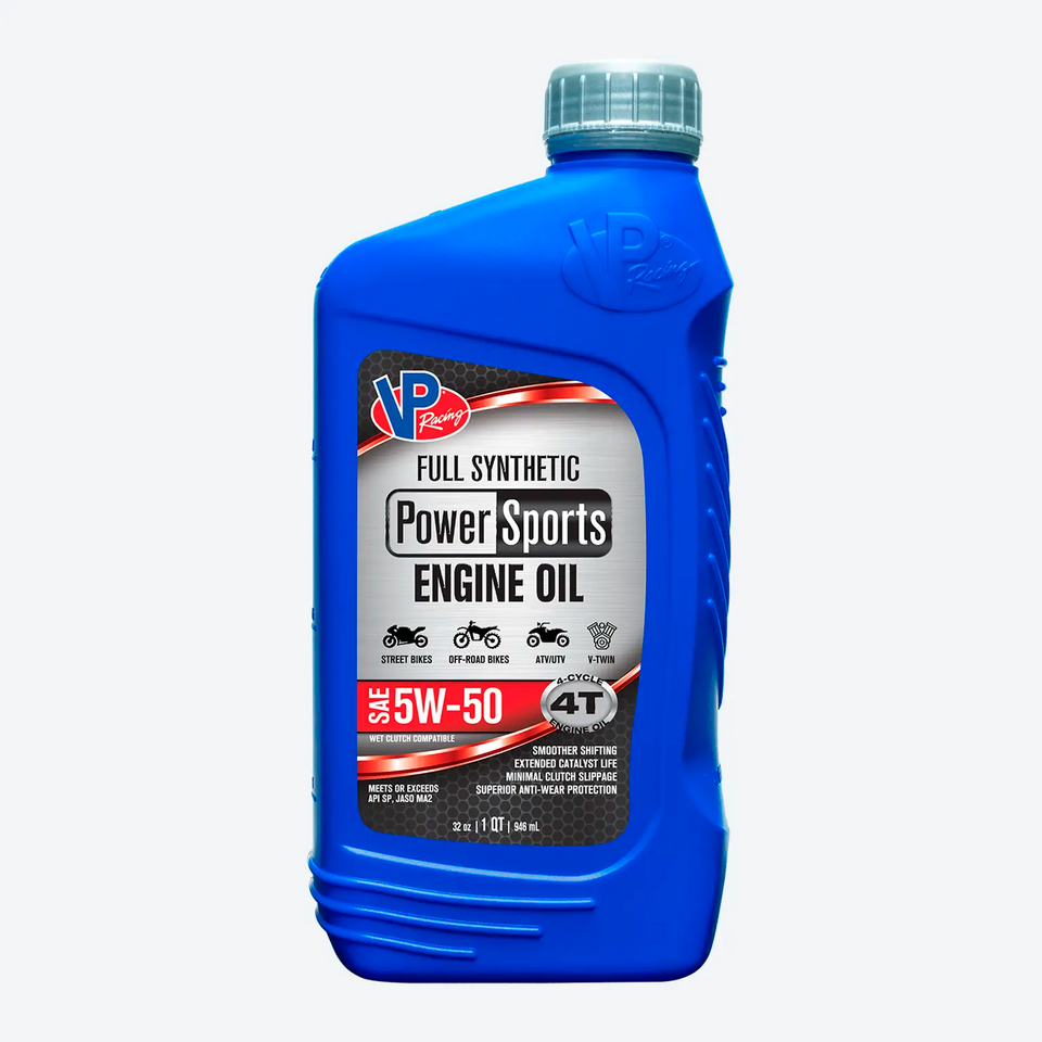 VP Racing 5W-50 full synthetic powersports motor oil 1 quart