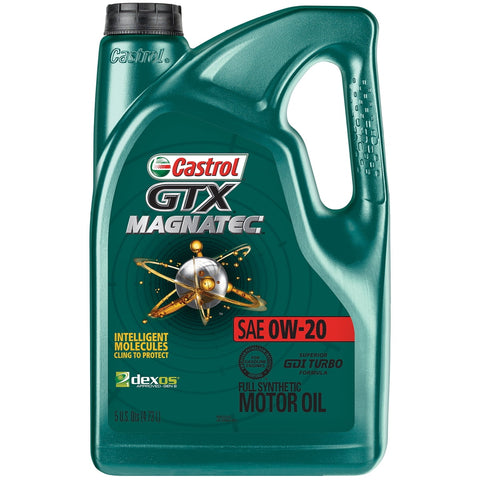 Castrol GTX MAGNATEC 0W-20 Full Synthetic Motor Oil – 5 Quarts