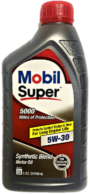 Mobil Super 5000 5W-30 Synthetic Blend Motor Oil – 1QT / 5QT