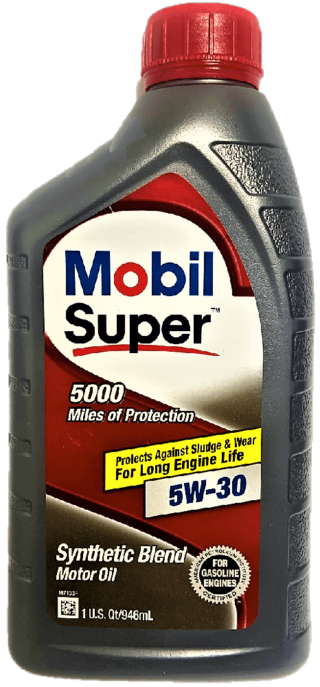 Mobil Super 5000 5W-30 Synthetic Blend Motor Oil – 1QT / 5QT