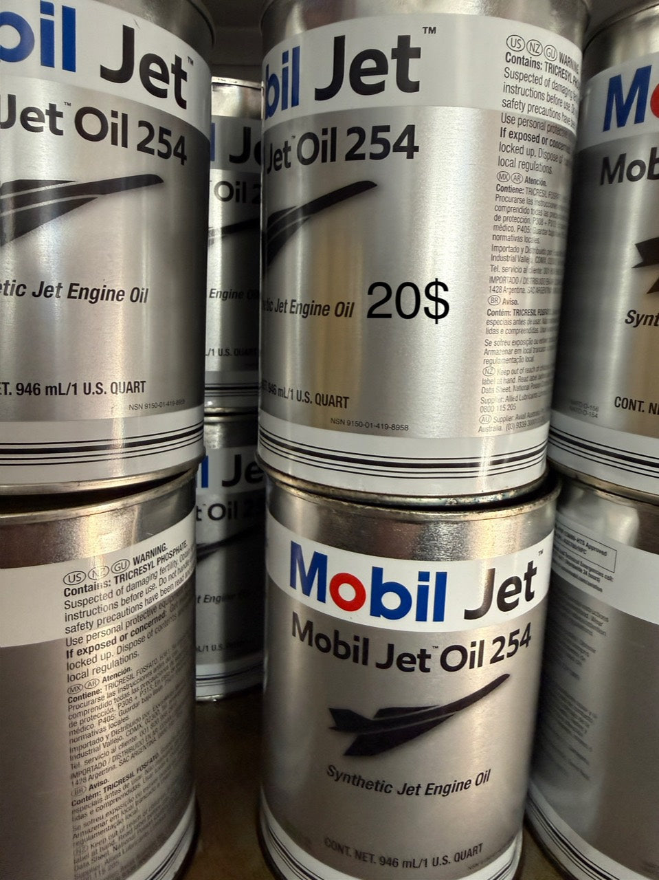 Mobil Jet Oil 254 synthetic aviation turbine engine oil 1 quart Lebanon