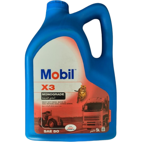 Mobil X3 50 SAE 50 monograde diesel engine oil 5 litre container