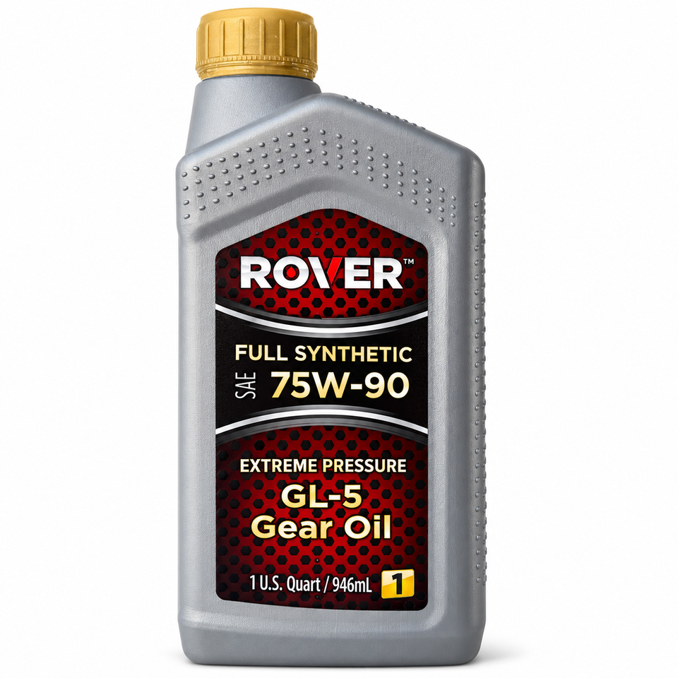 Rover full synthetic SAE 75W-90 GL-5 extreme pressure gear oil 1 US quart bottle